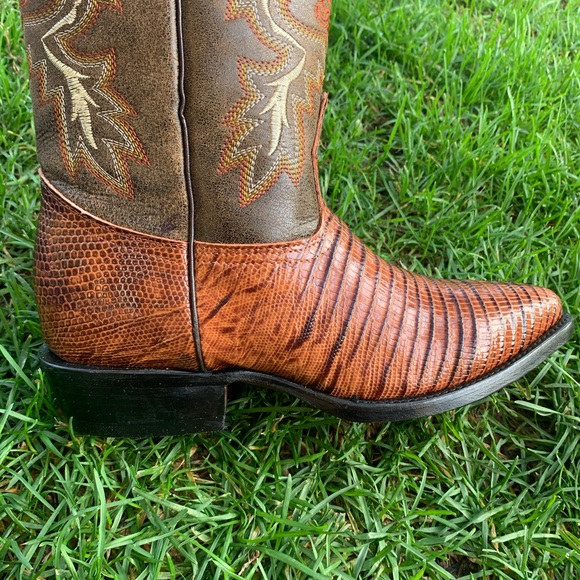 MENS COWBOY BOOTS LIZARD PRINT LEATHER HONEY BOTAS - Picture 6 of 8